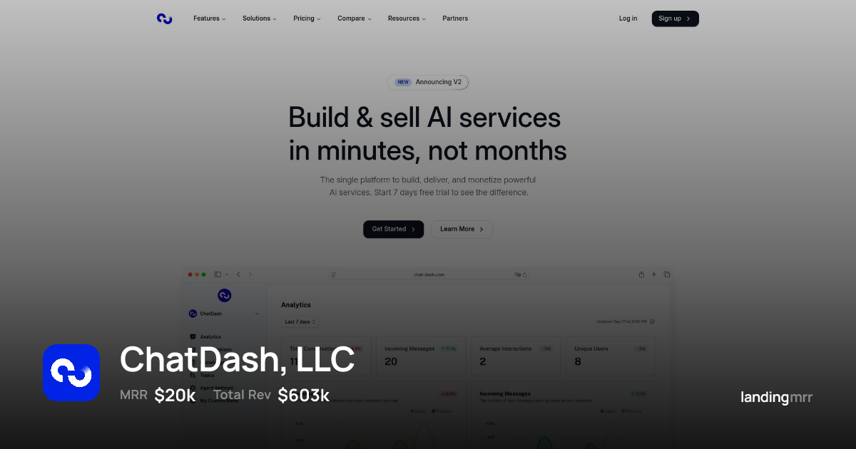 ChatDash, LLC's $542k Landing Page | LandingMRR